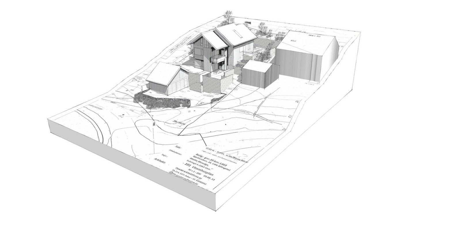 Perspektivskisse av boligen som tidligere var godkjent Galleribilde