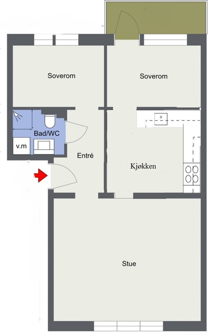 Plantegning. I tillegg medfølger det kjellerbod på ca. 5 kvm. Galleribilde