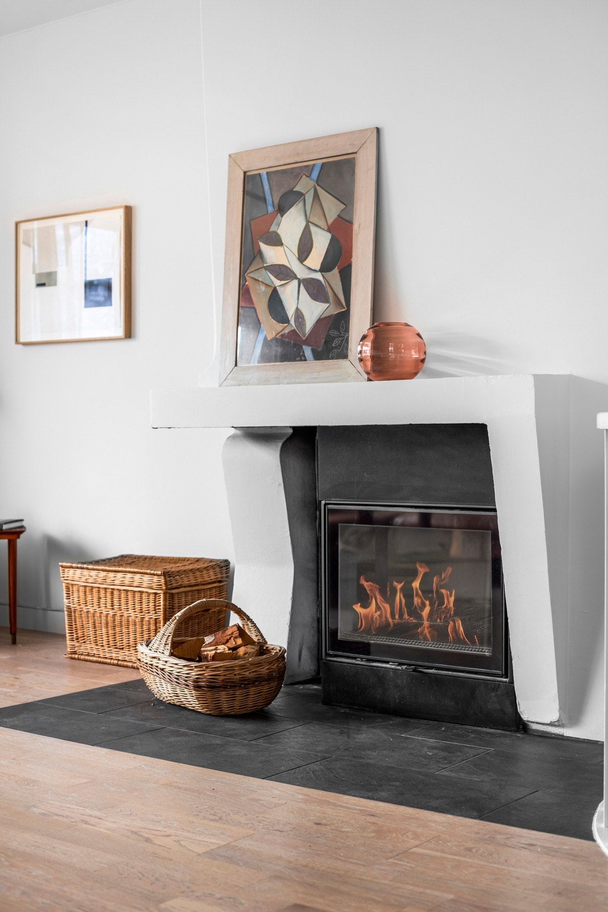 Hyggelig peis i stuen Galleribilde