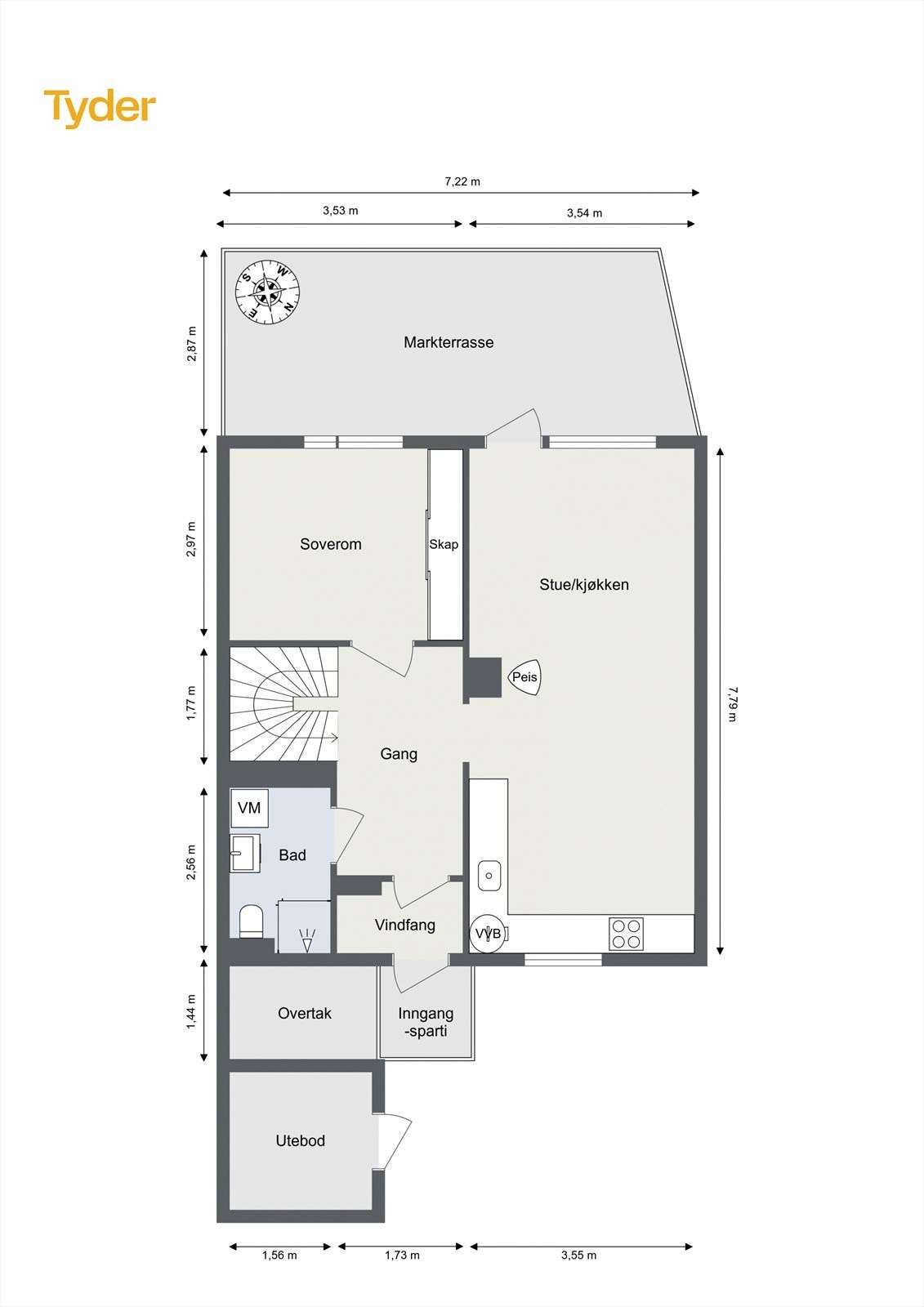 Plantegning 1. etasje Galleribilde