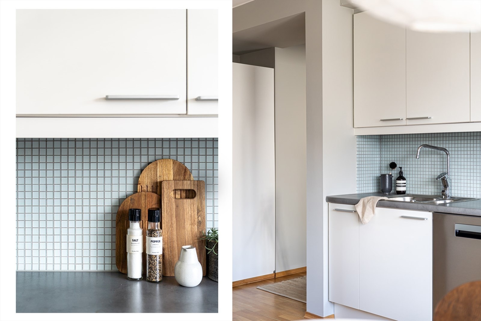 Store vindusflater, samt lyslist under overskapene gir gode lysforhold under matlagingen. Galleribilde