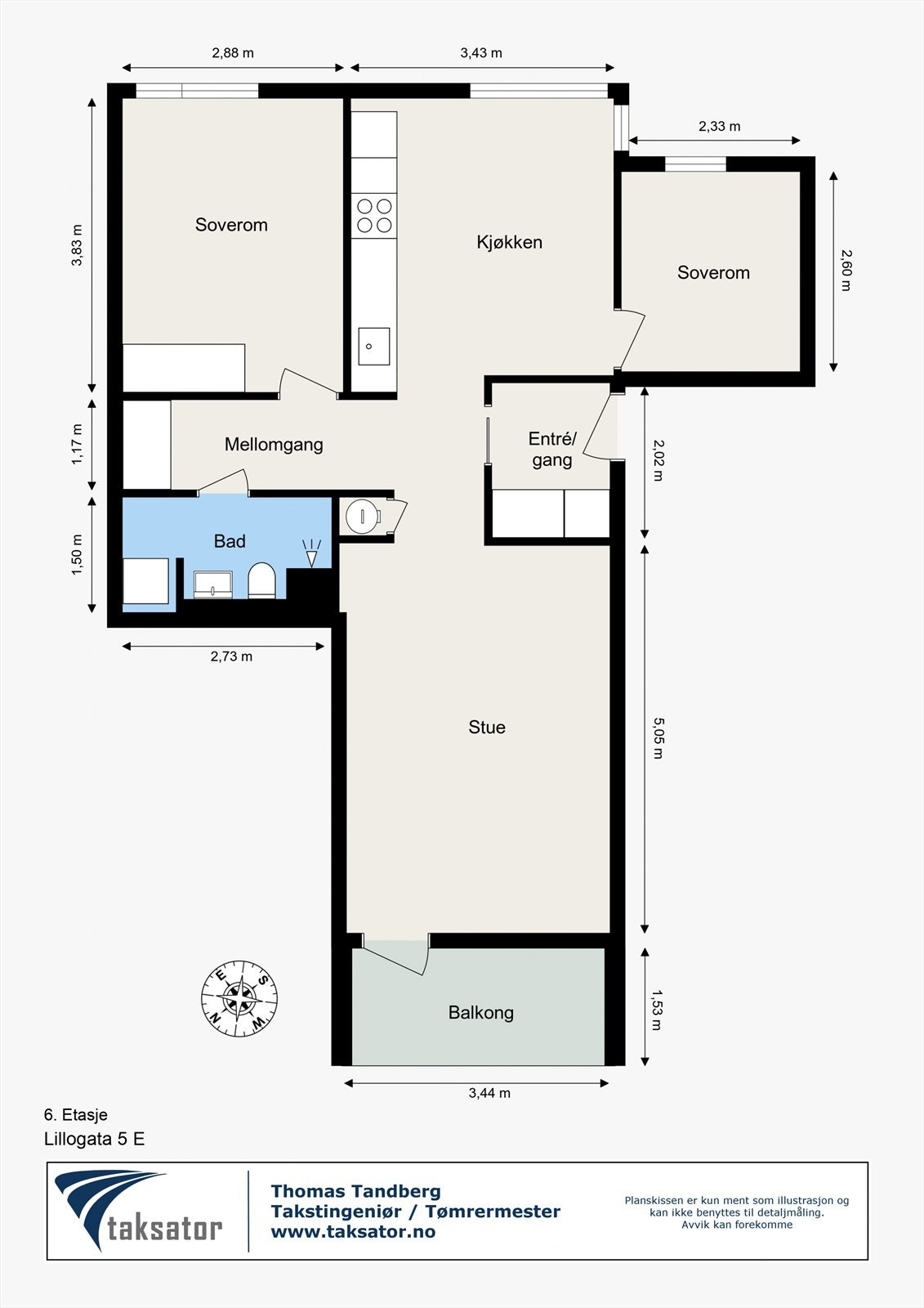Plantegning 6. etasje. Galleribilde