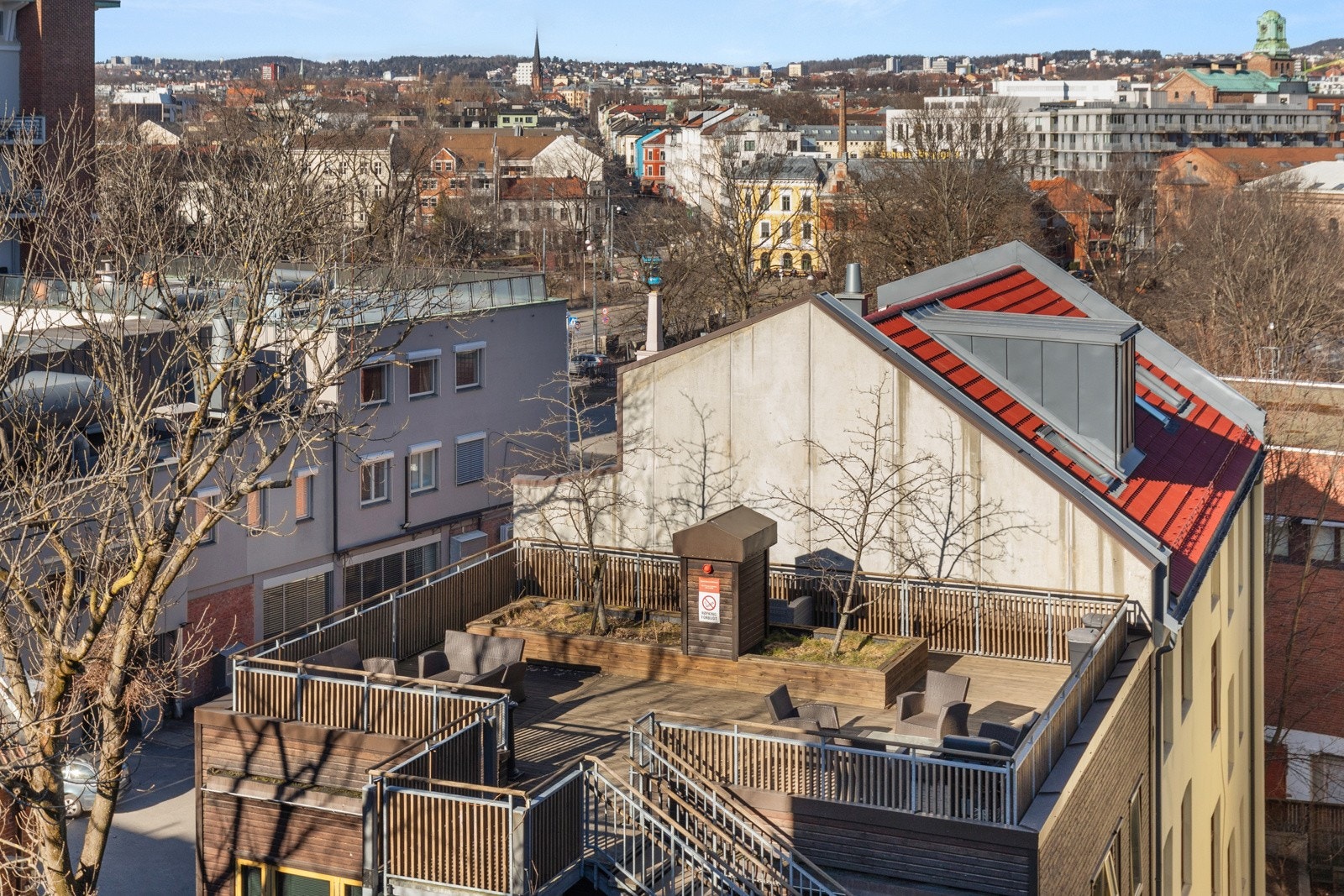 Borettslaget har to felles takterrasser. Galleribilde