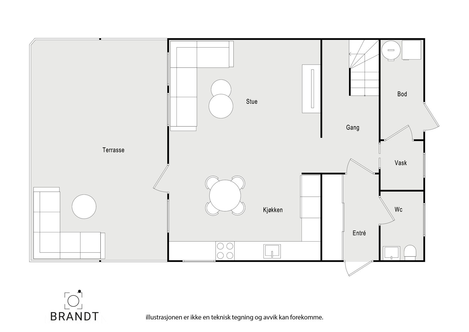 Plantegning 1. etasje Galleribilde