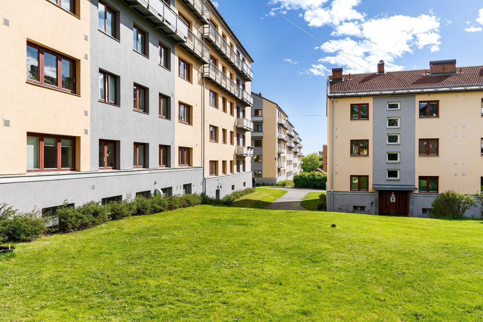 Borettslaget: Grønne og frodige uteområder for beboerne i borettslaget. Galleribilde