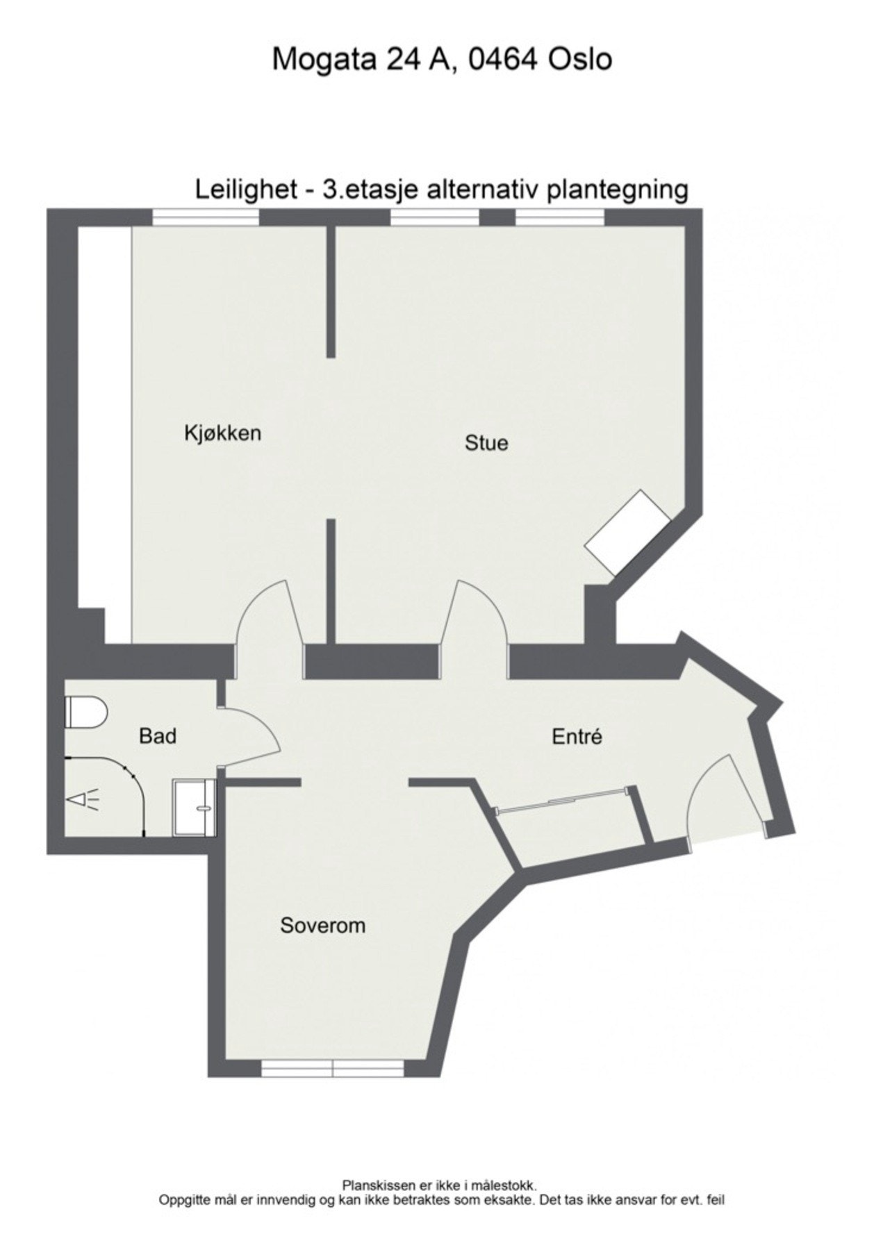 En alternativ plantegning kan dermed se slik ut. Galleribilde