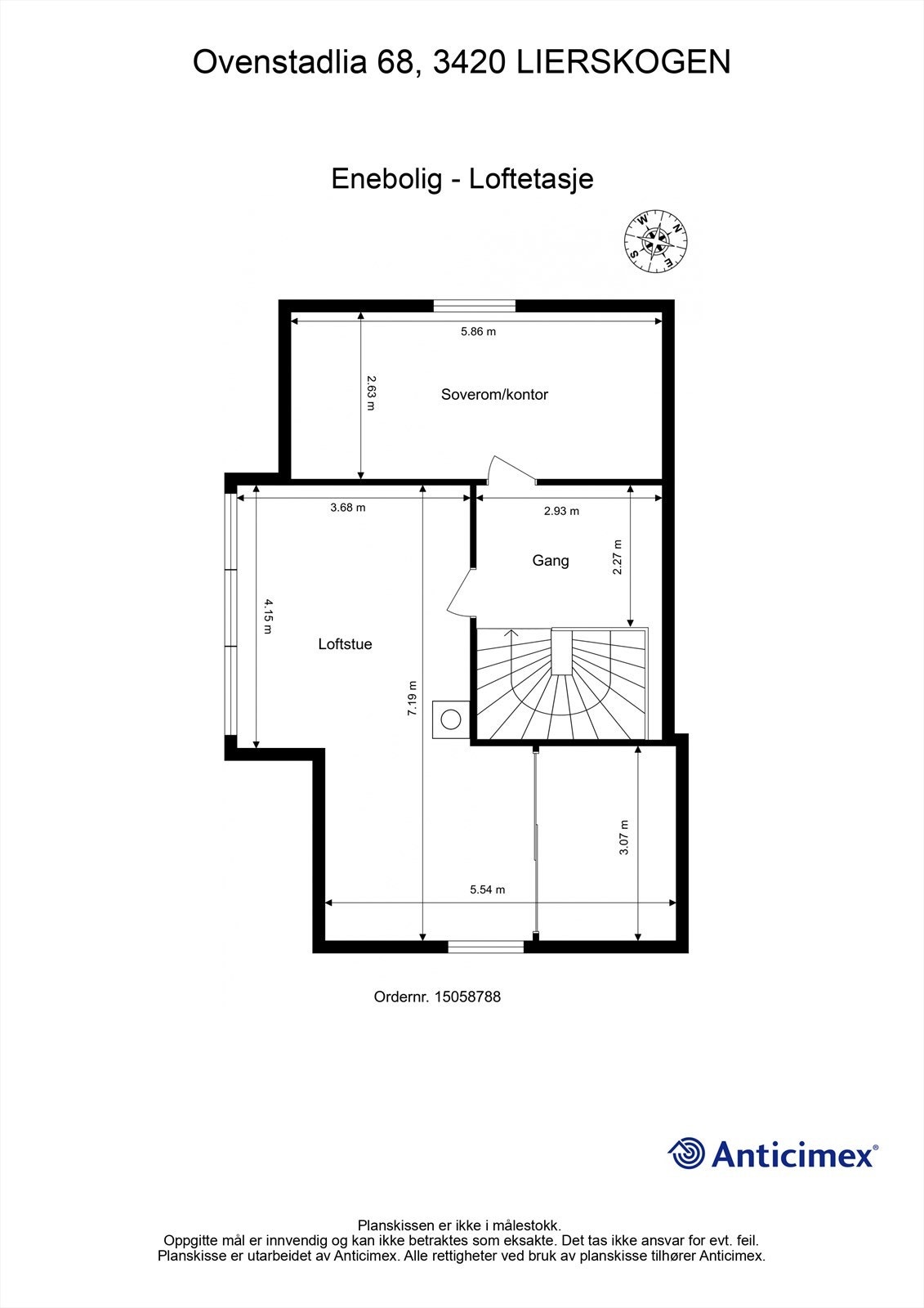 Plantegning loftetasje Galleribilde