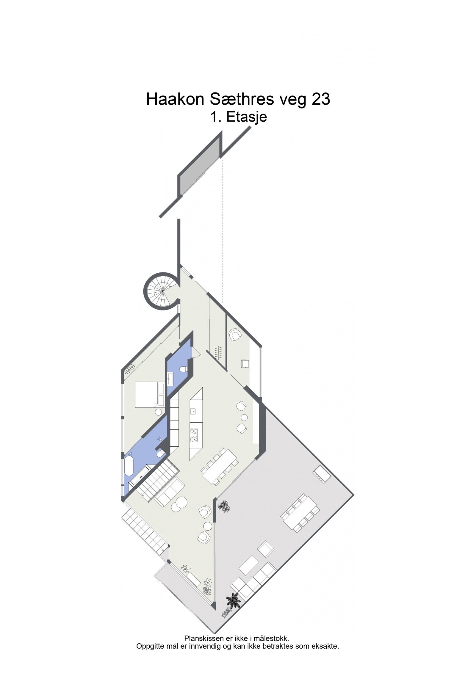 Plantegning hovedetasje - La oss gå inn å ta en titt på familiens nye drømmehjem! Galleribilde