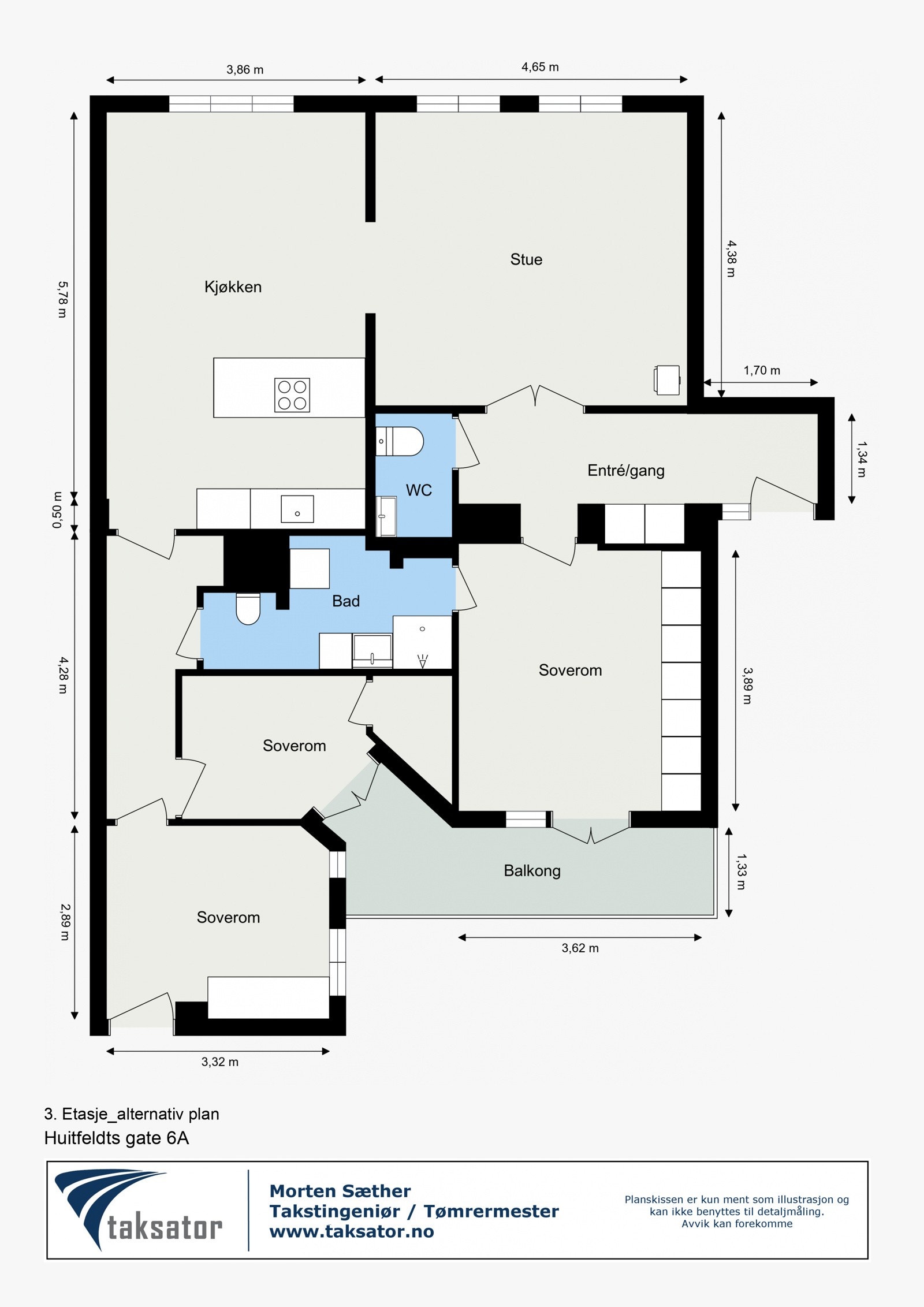 Det er anledning til å lage et soverom 3 istedenfor dagens kontor Galleribilde