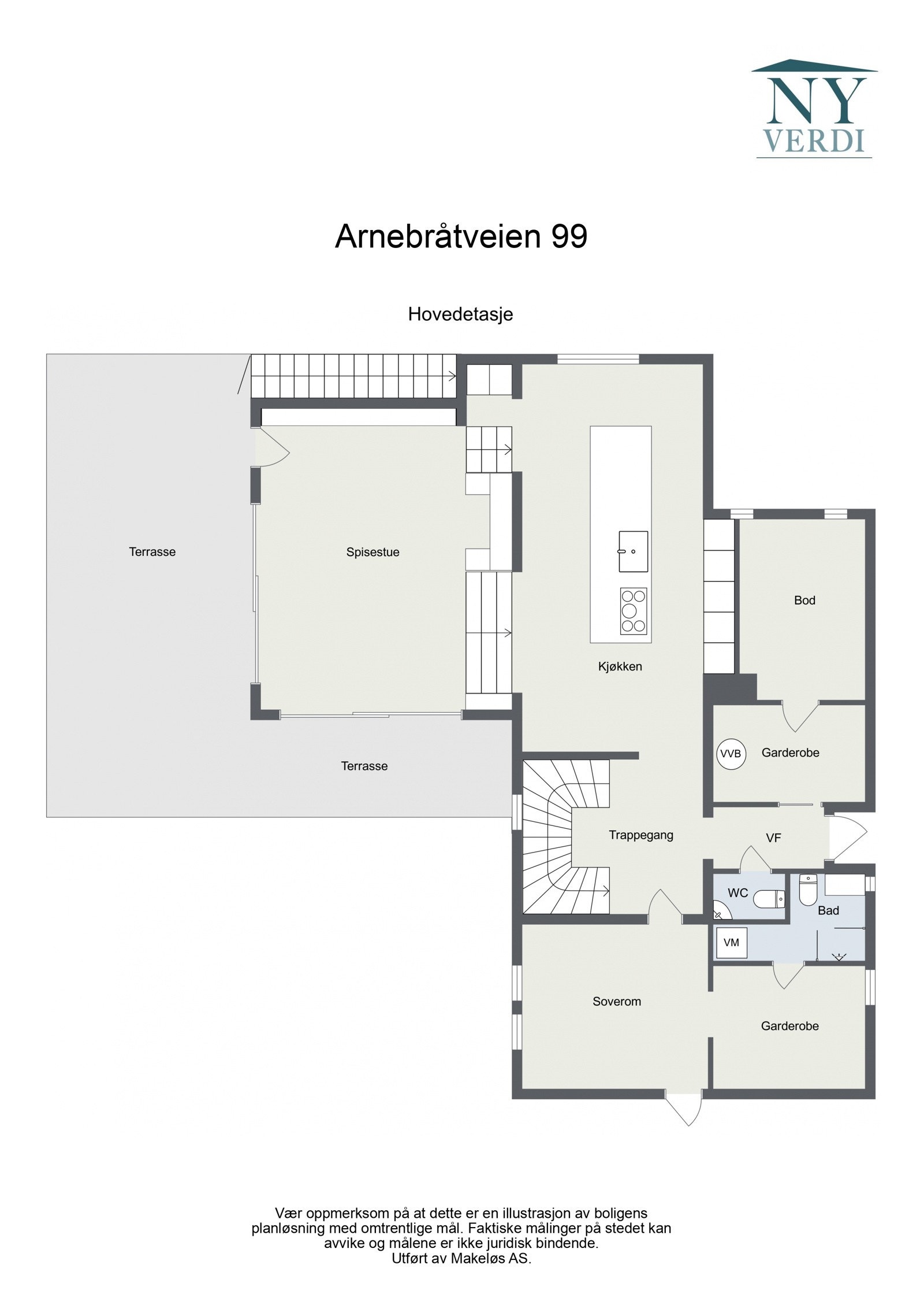 Plantegning hovedetasje Galleribilde