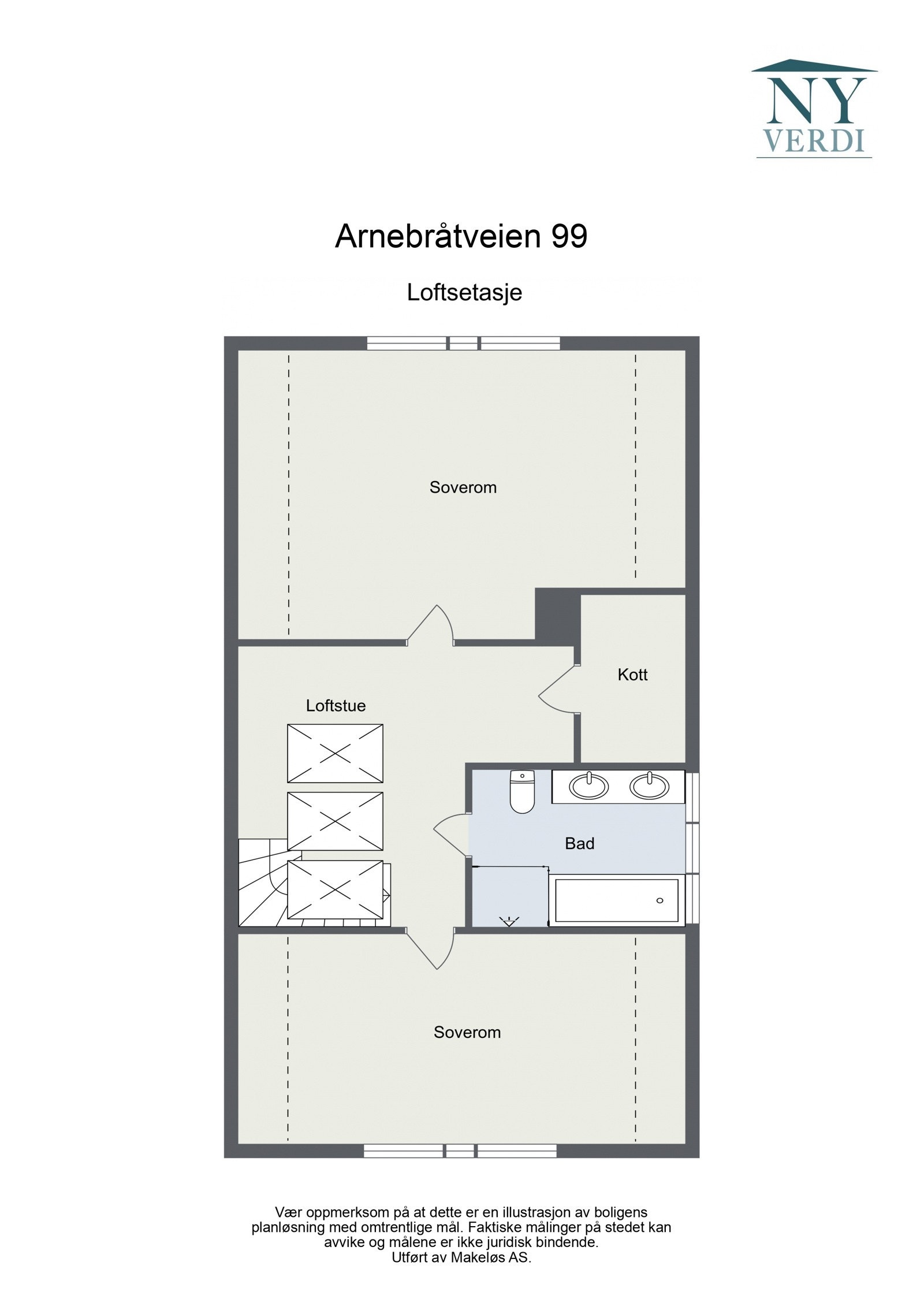 Plantegning loftsetasje Galleribilde