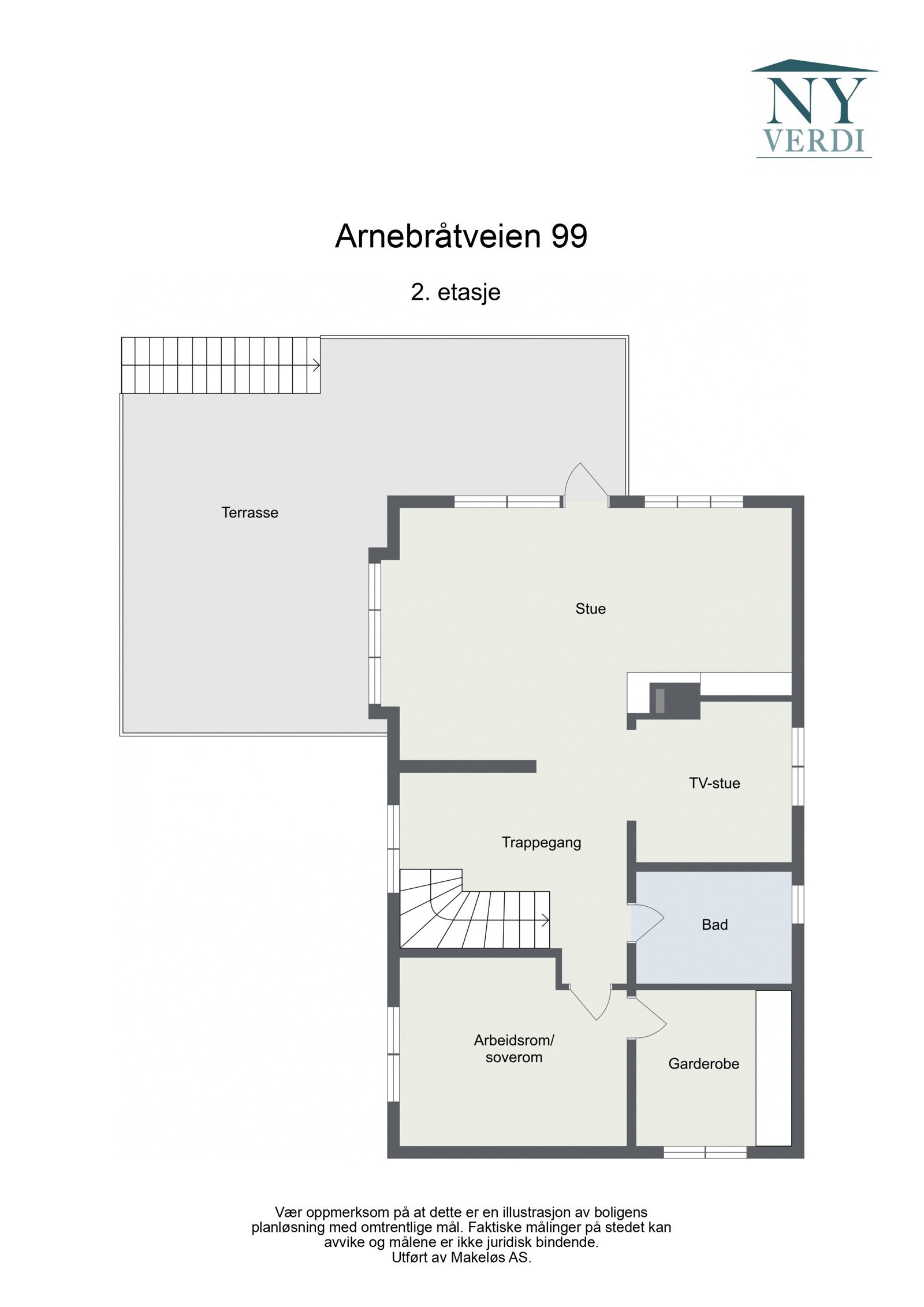 Plantegning andreetasje Galleribilde