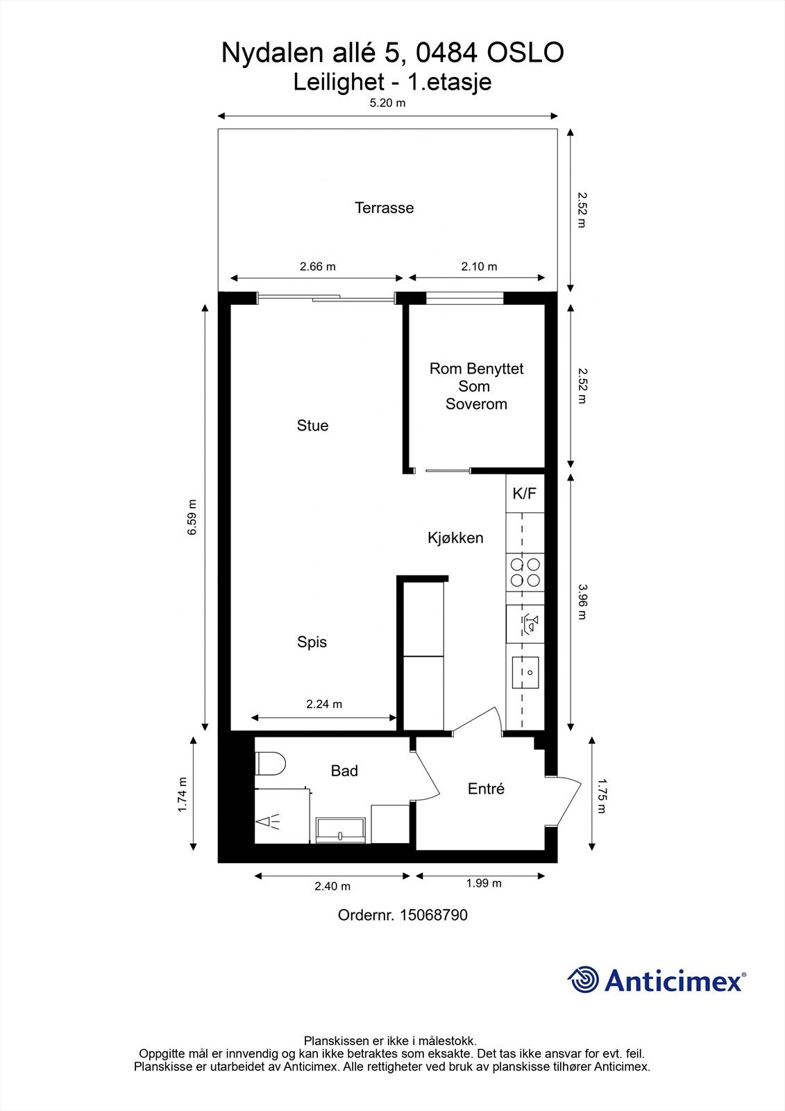 Leiligheten har en svært arealeffektiv planløsning der hver kvadratmeter er utnyttet til det fulleste. Galleribilde
