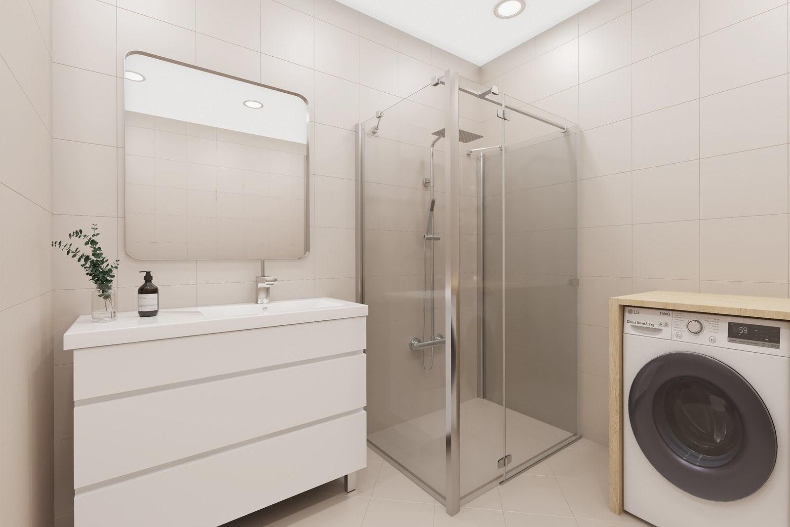 Baderommet har adkomst fra entré/gang (digitalt stylet bilde) Galleribilde