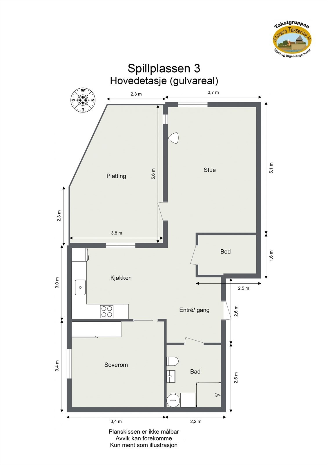 Plantegning. Leiligheten er i byggets 1. etg. Galleribilde
