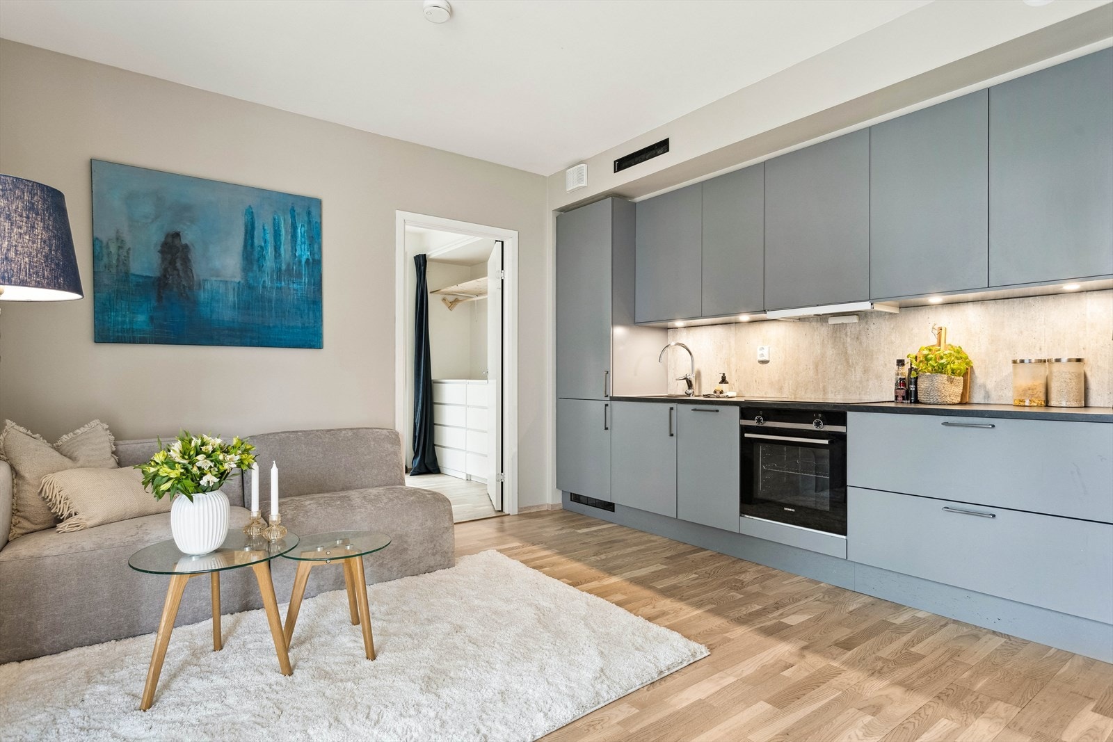 Stue/kjøkknet er på romslige 17,5 kvm. Galleribilde