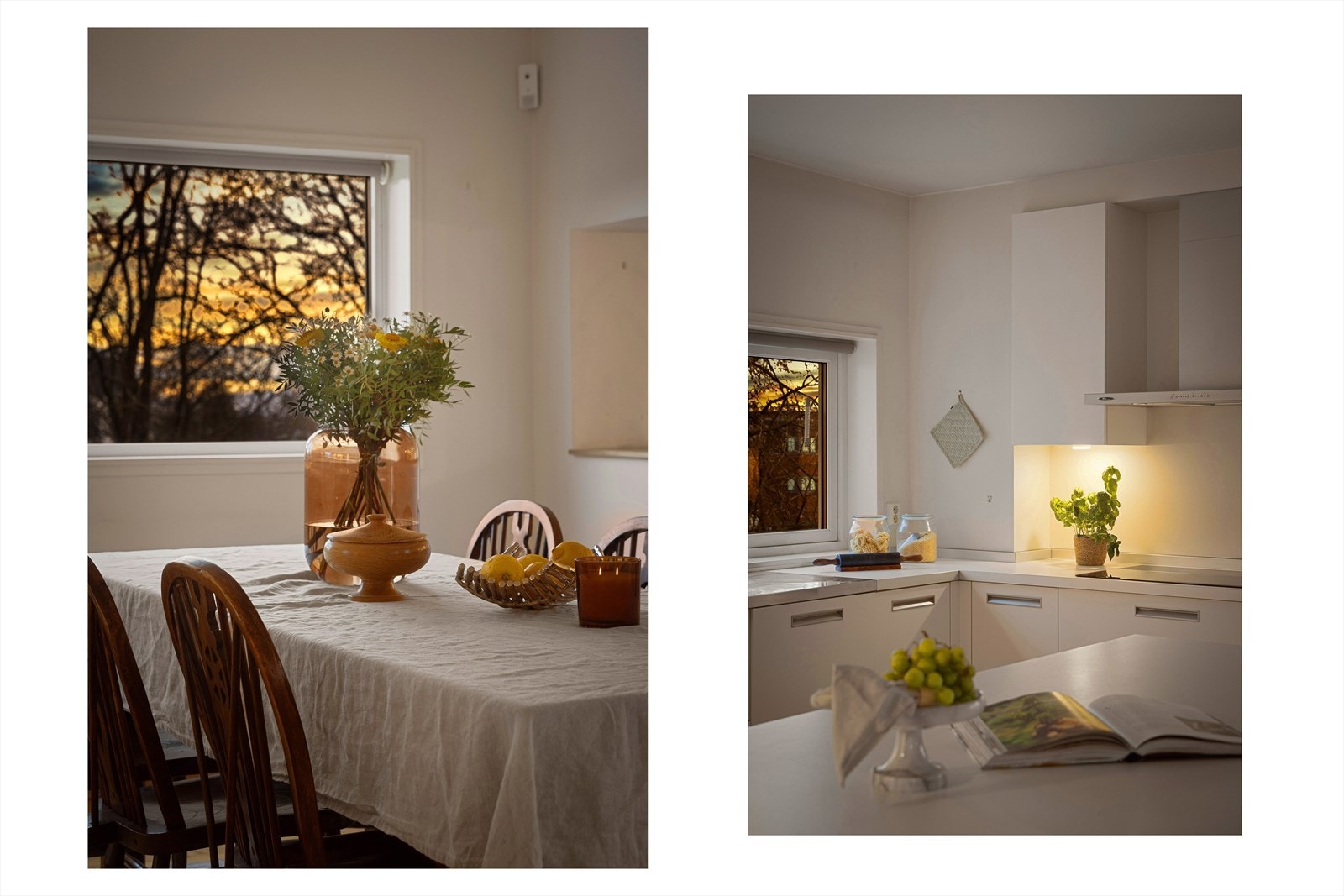 Et sosialt rom med romslig kjøkken og plass til langbord. Galleribilde