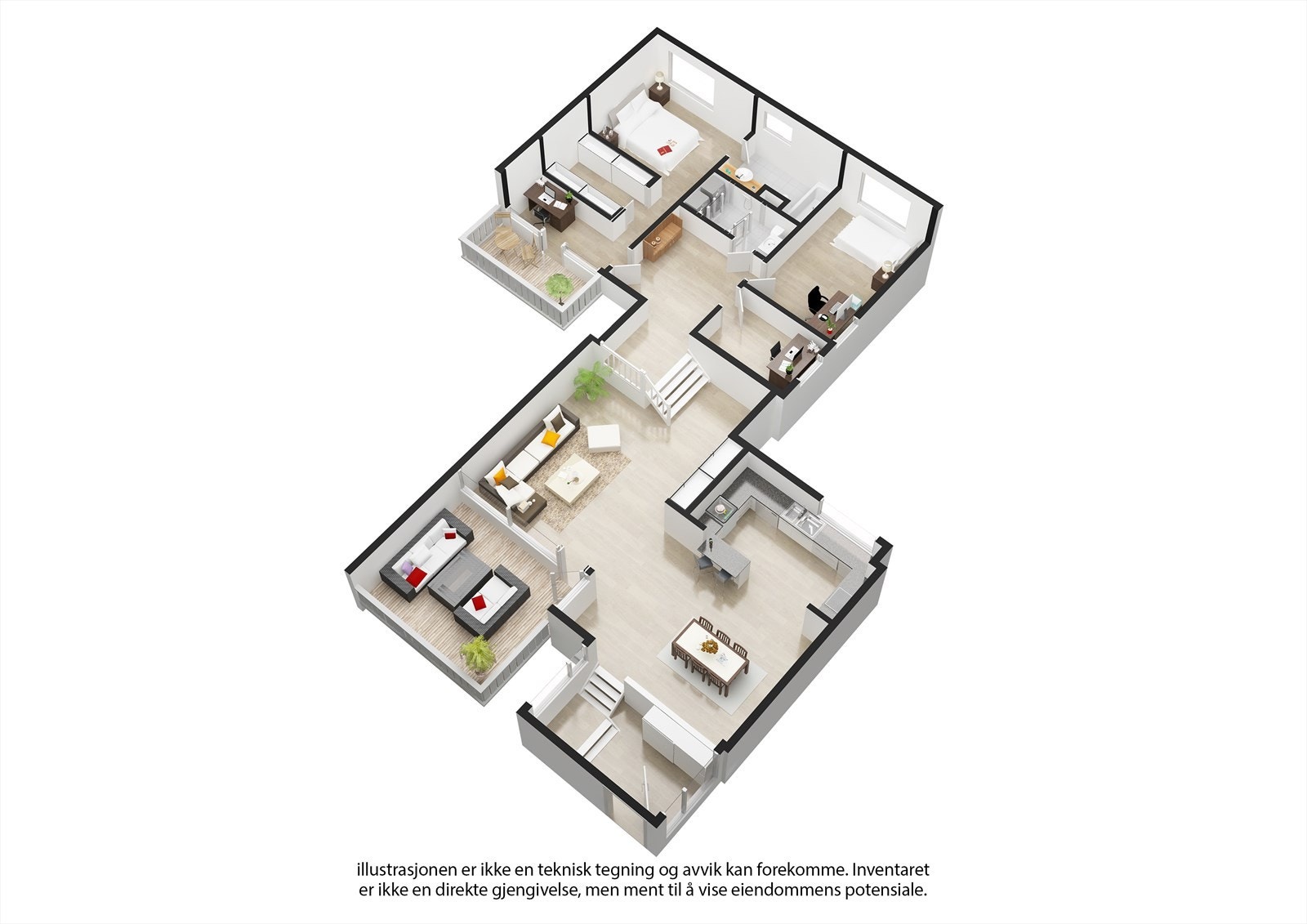 Trykk på 360visning-ikon for å oppleve boligen virtuelt. Galleribilde