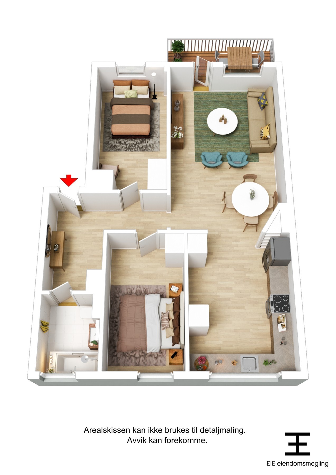 Plantegning i 3D Galleribilde