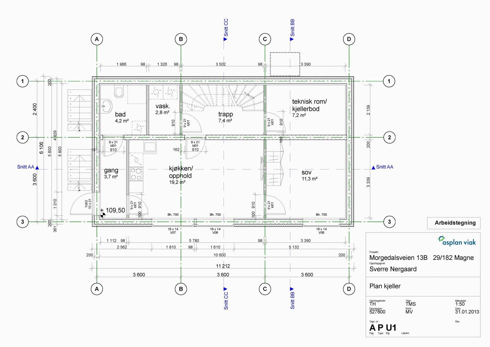 Plantegning underetasje Galleribilde