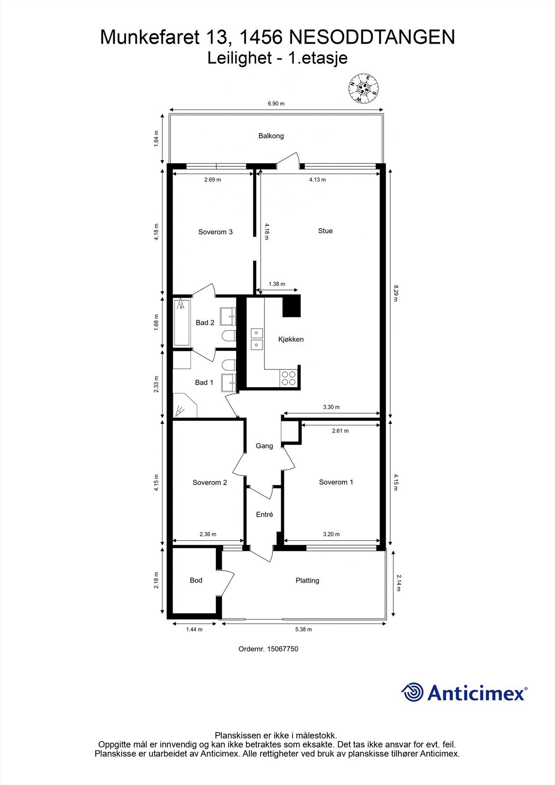 Plantegning 1.etg Galleribilde