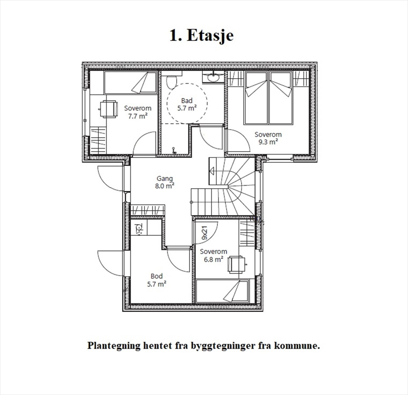 1. Etasje - 2D plantegning Galleribilde