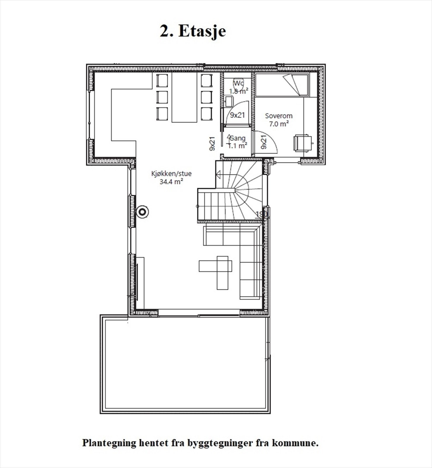 2. Etasje - 2D plantegning Galleribilde