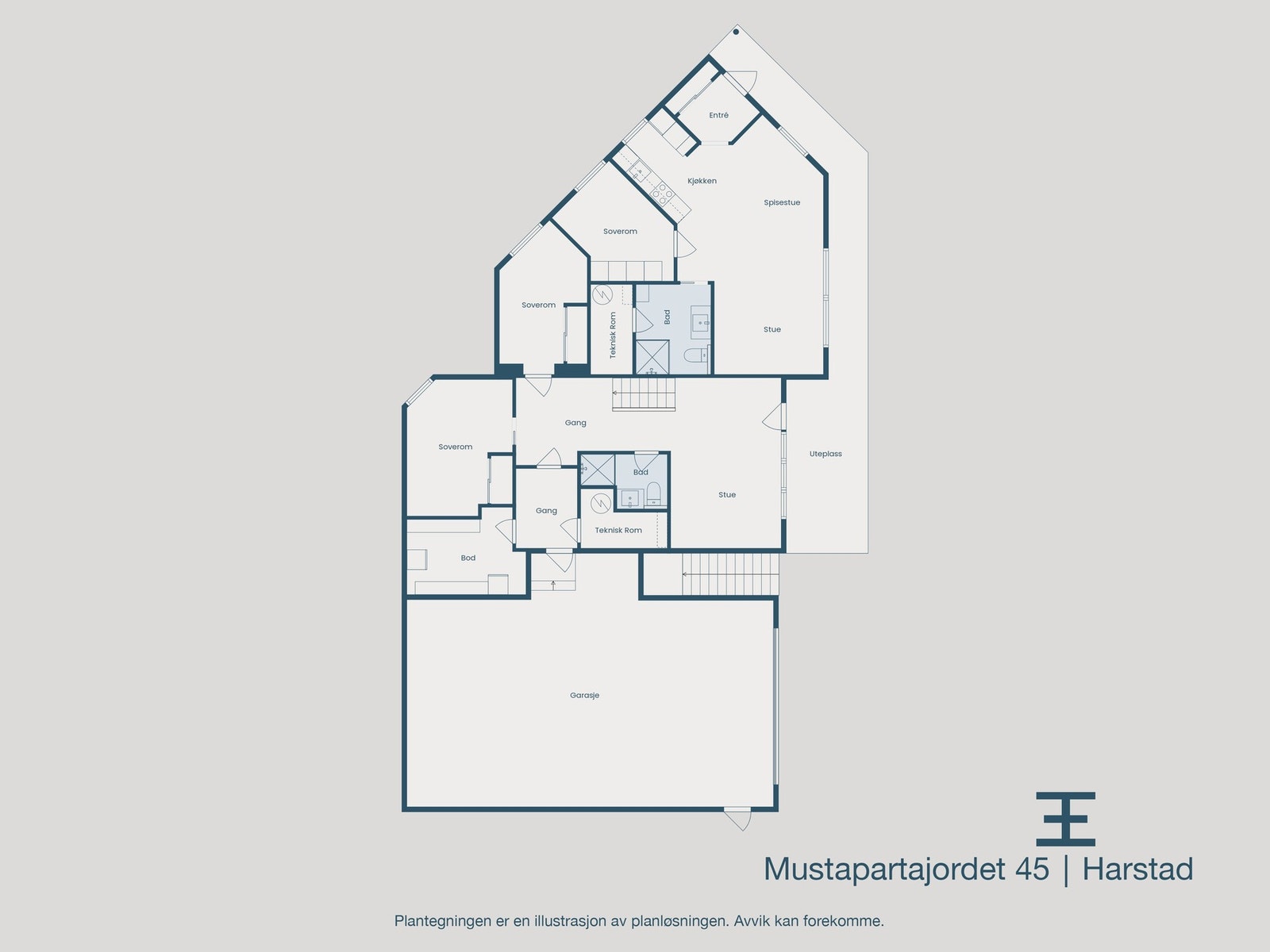Plantegning 1. etasje Galleribilde