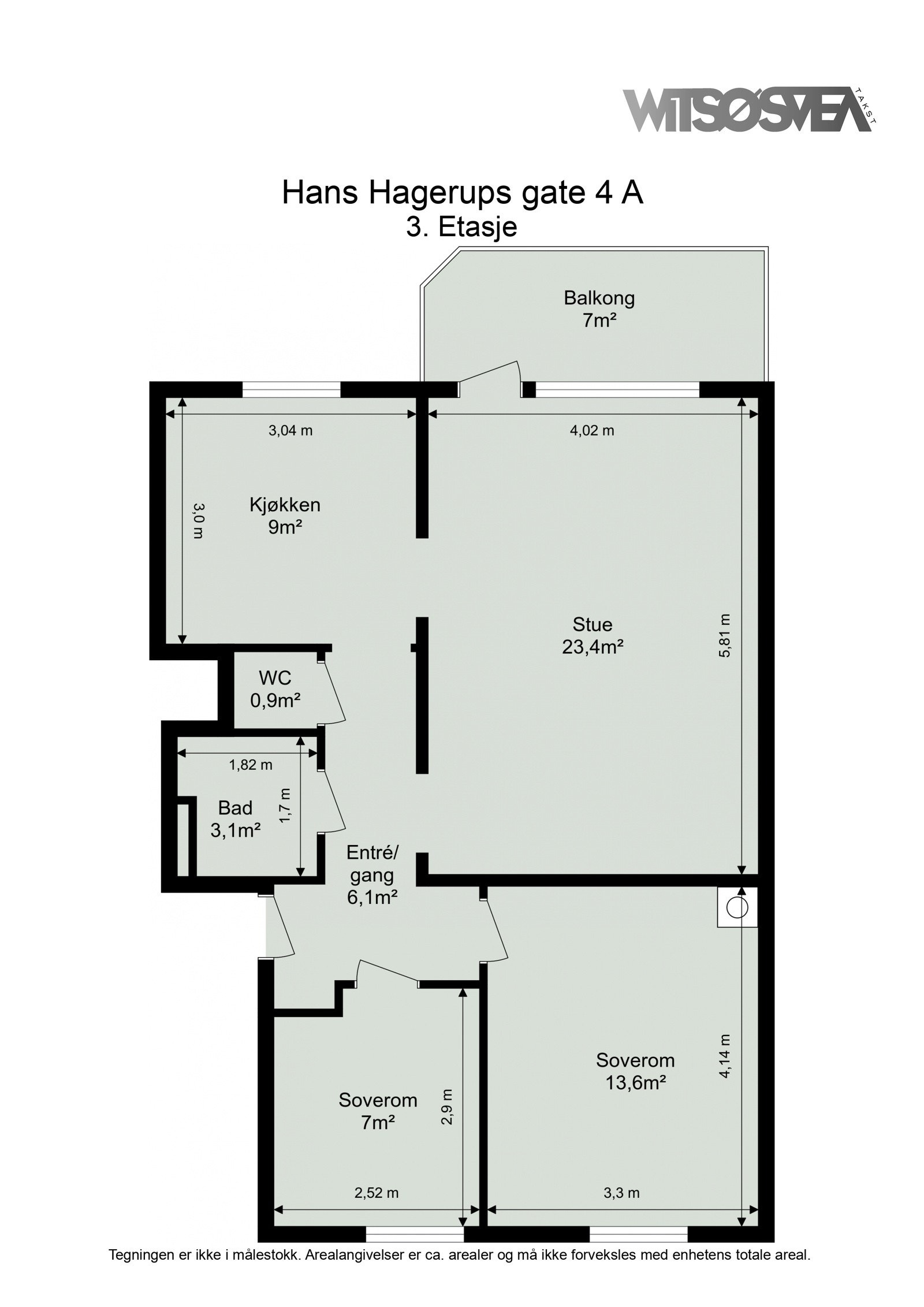 Plantegning 3. etajse. Galleribilde