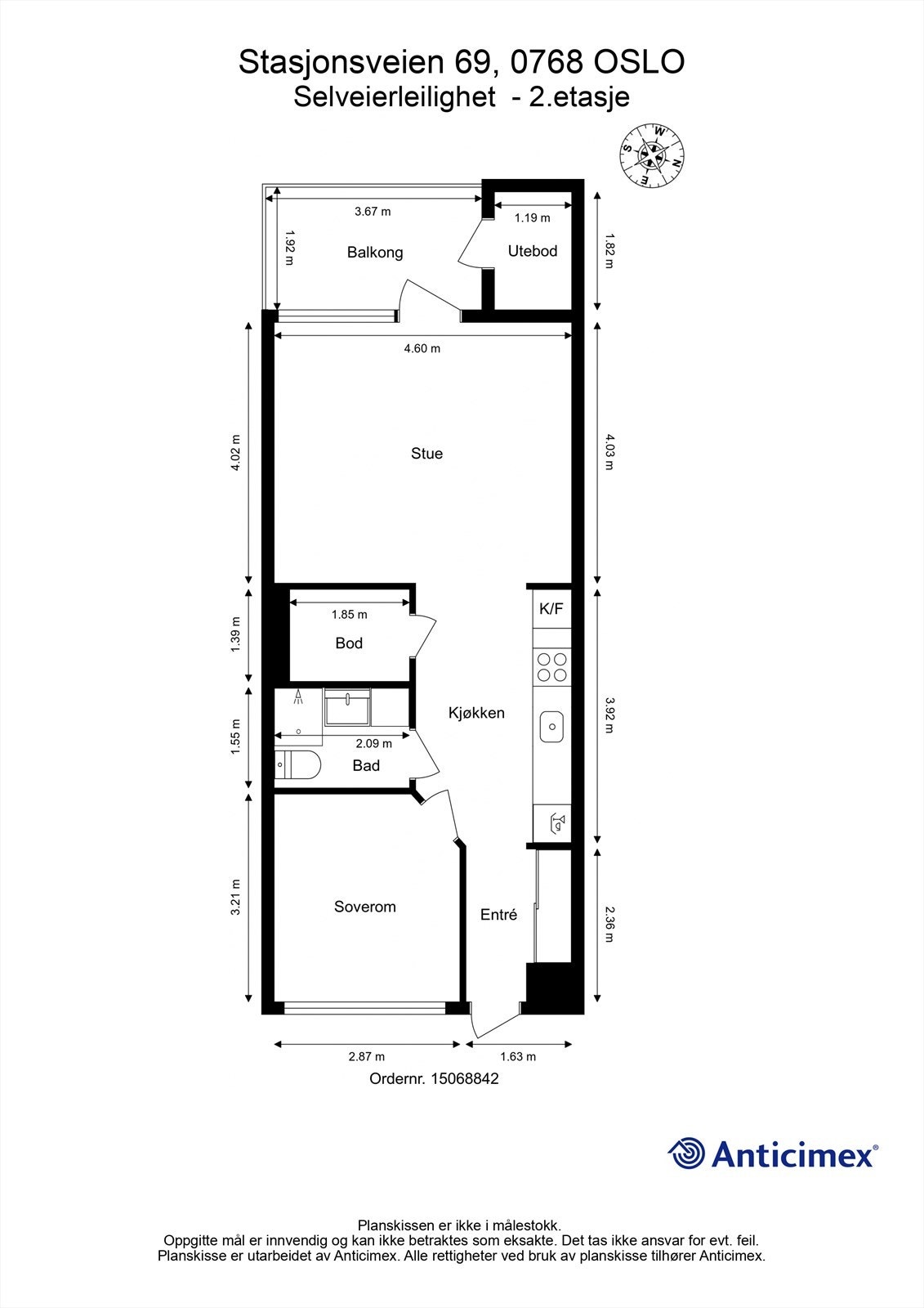 Plantegning, 2. etasje. Galleribilde