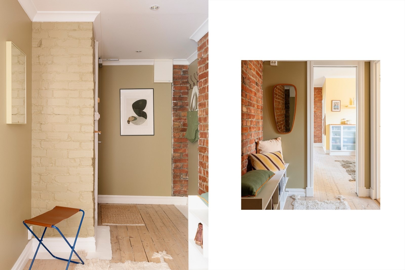 Leiligheten ligger i bygårdens 3.etasje. Her ønskes du velkommen av et lyst og innbydende inngangsparti. God plass til plassering av sko og yttertøy. Galleribilde