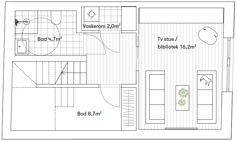 - Plantegning 1.etg - Galleribilde
