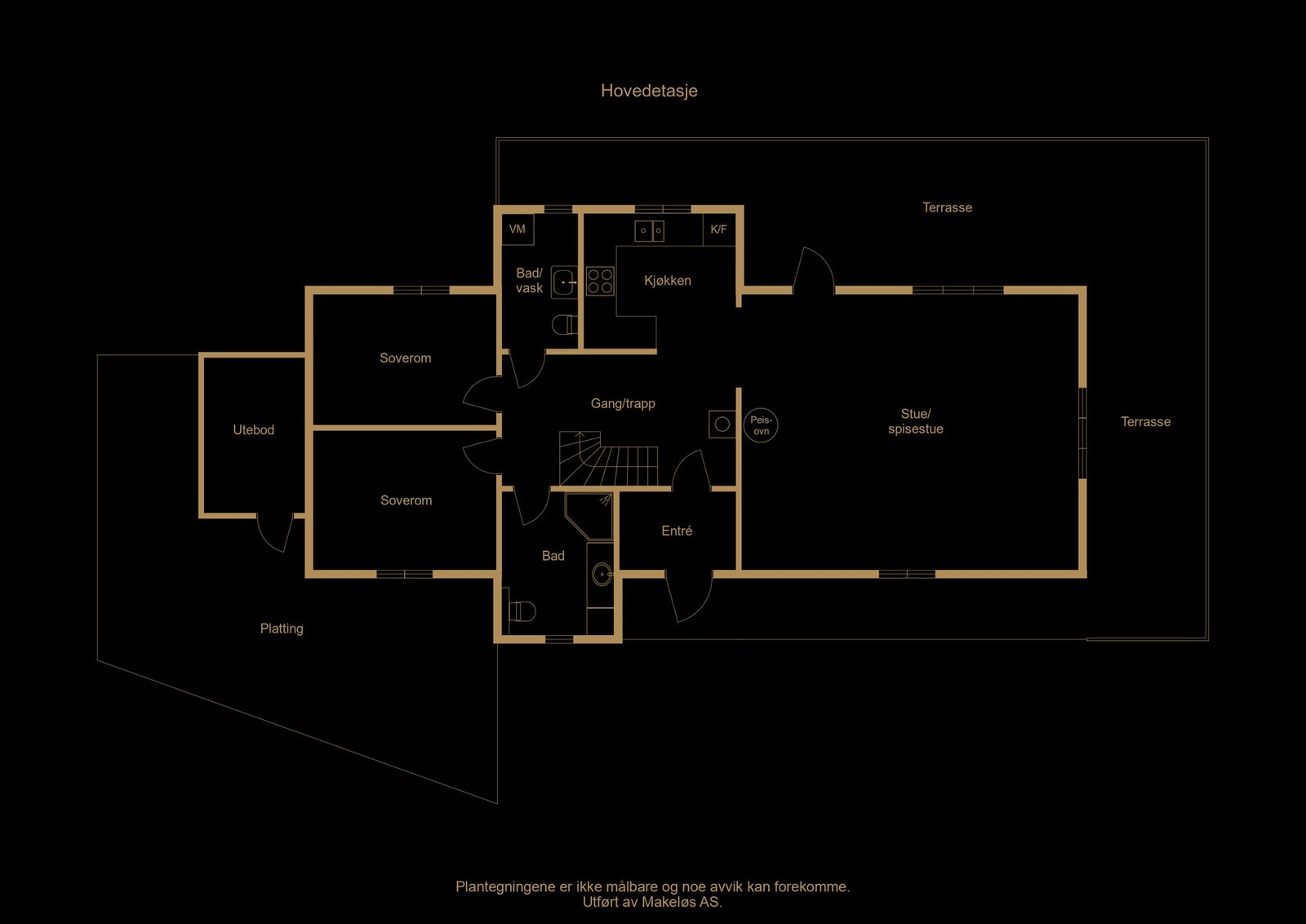 Plantegning hovedetasje (illustrasjon, avvik kan forekomme) Galleribilde