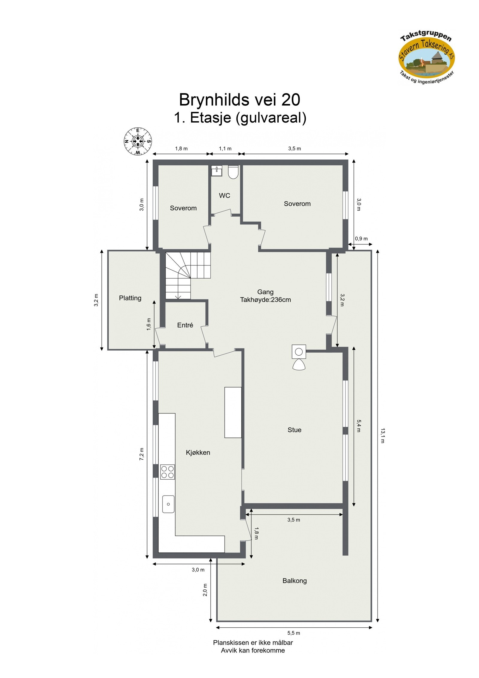 Plantegning 1 etg. Galleribilde