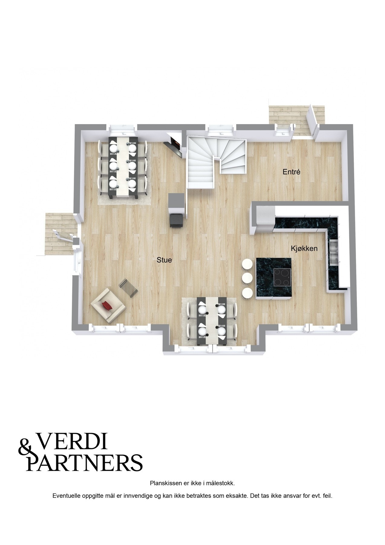 Plantegning 1.etg. - Kan avvike fra de faktiske forhold. Galleribilde