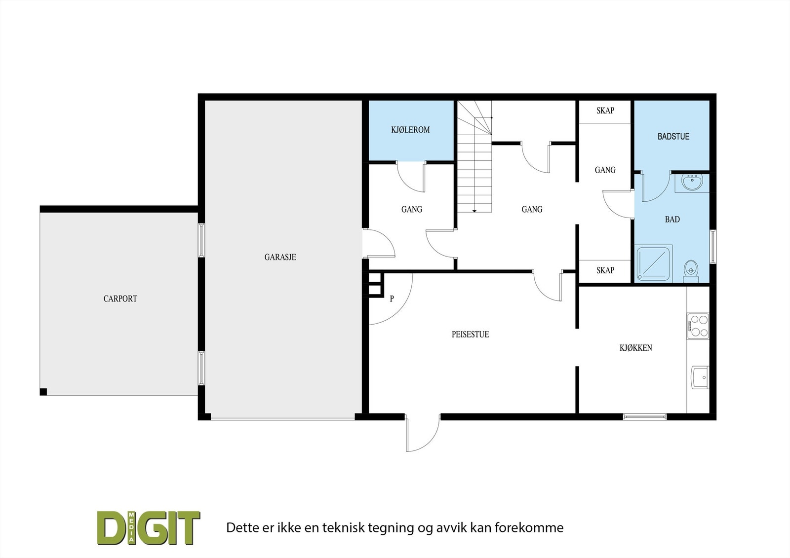 Planskisse U.etasje Galleribilde