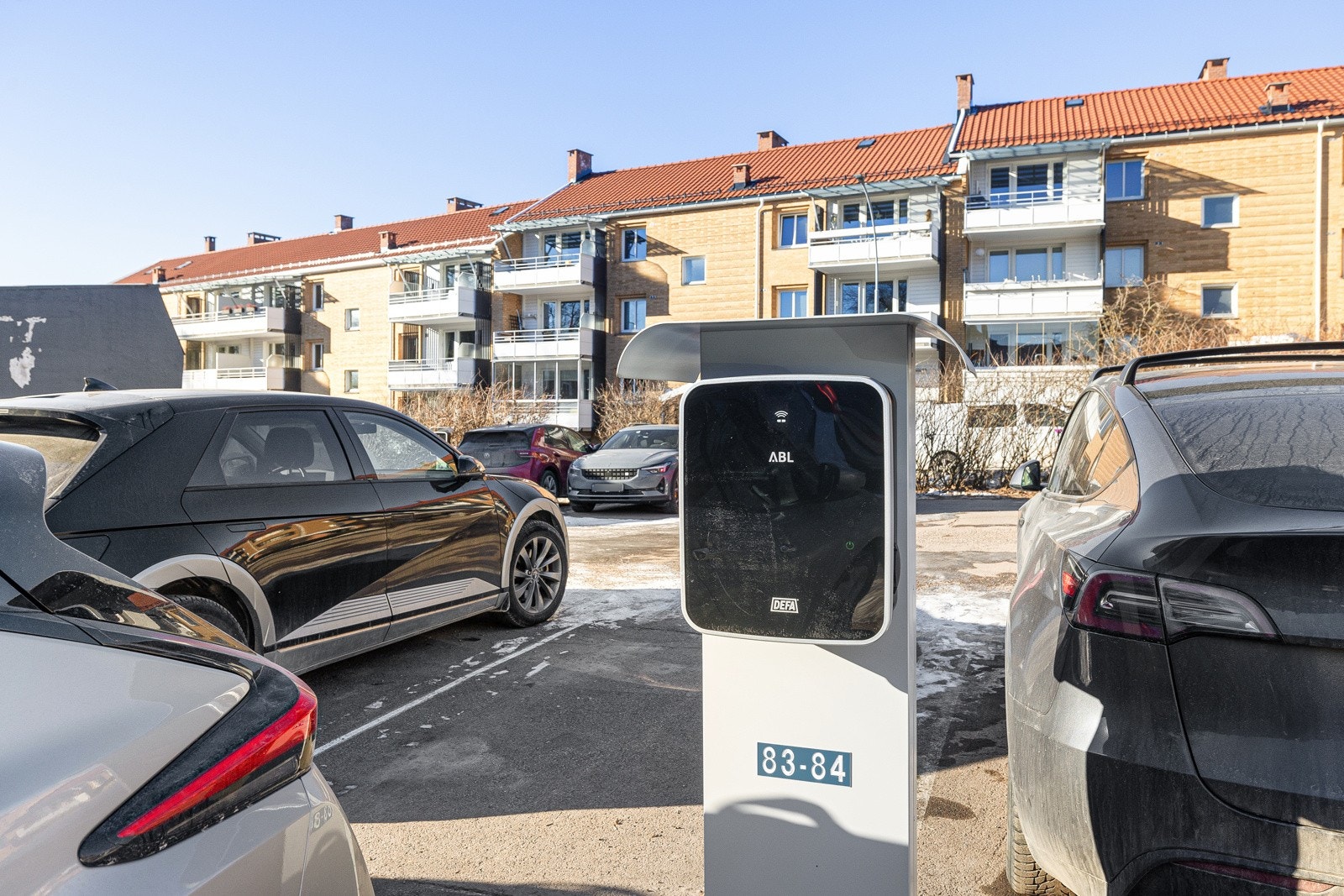 Parkeringsplasser leies etter ansiennitet. Galleribilde
