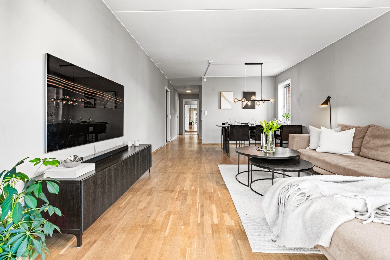 Leiligheten har en gjennomgående planløsning. Galleribilde