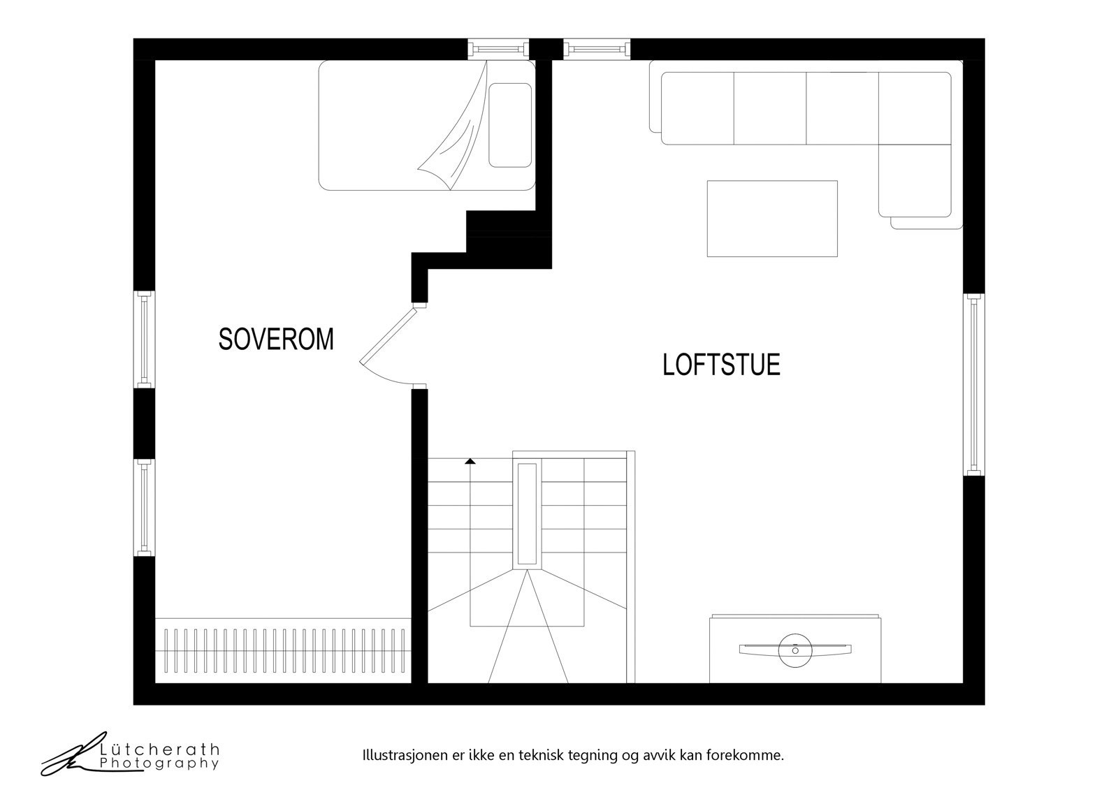 Plantegning driftsbygnign 2.etasje. Galleribilde