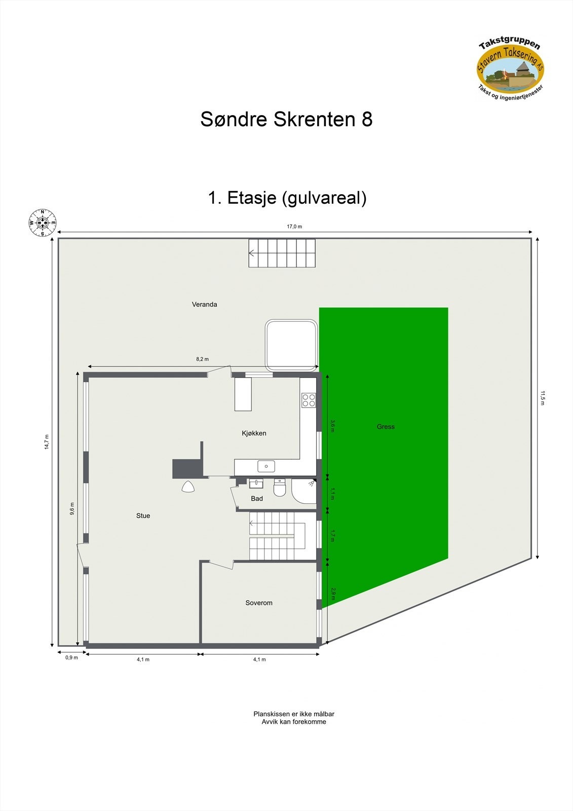 Plantegning - Hovedetasje. Galleribilde