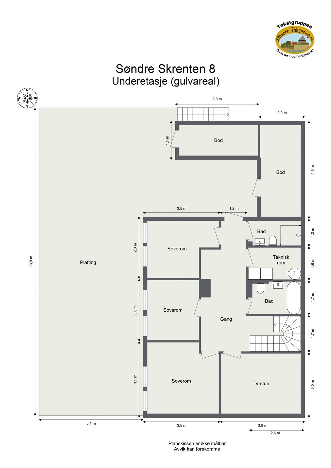 Plantegning - Underetasje. Galleribilde