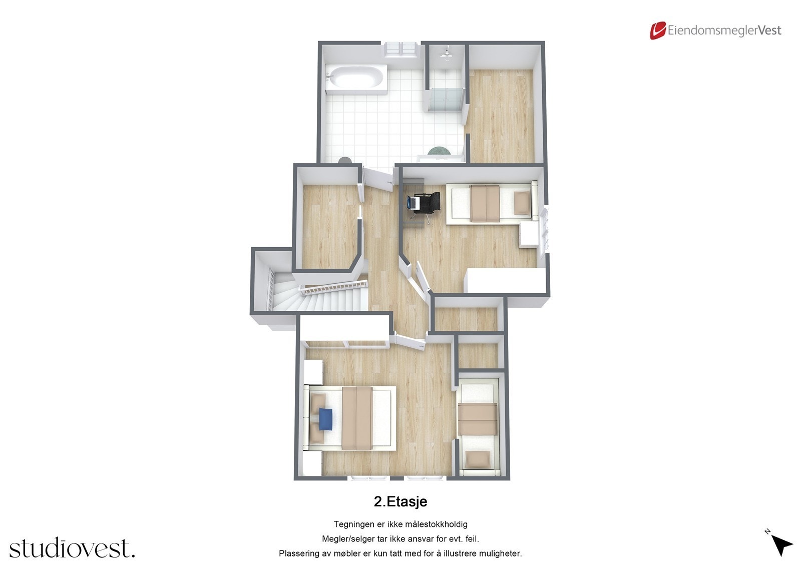 Planskisse 3D: Loft. Galleribilde
