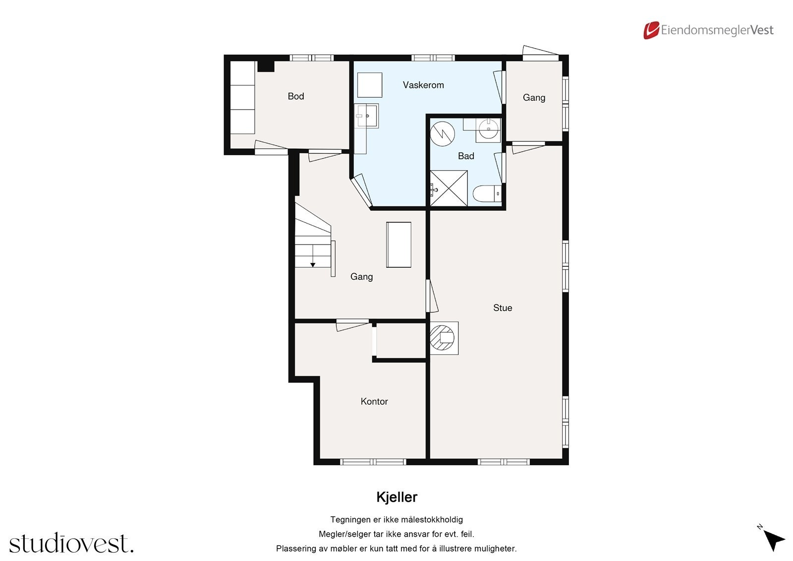 Planskisse: Kjeller. Galleribilde