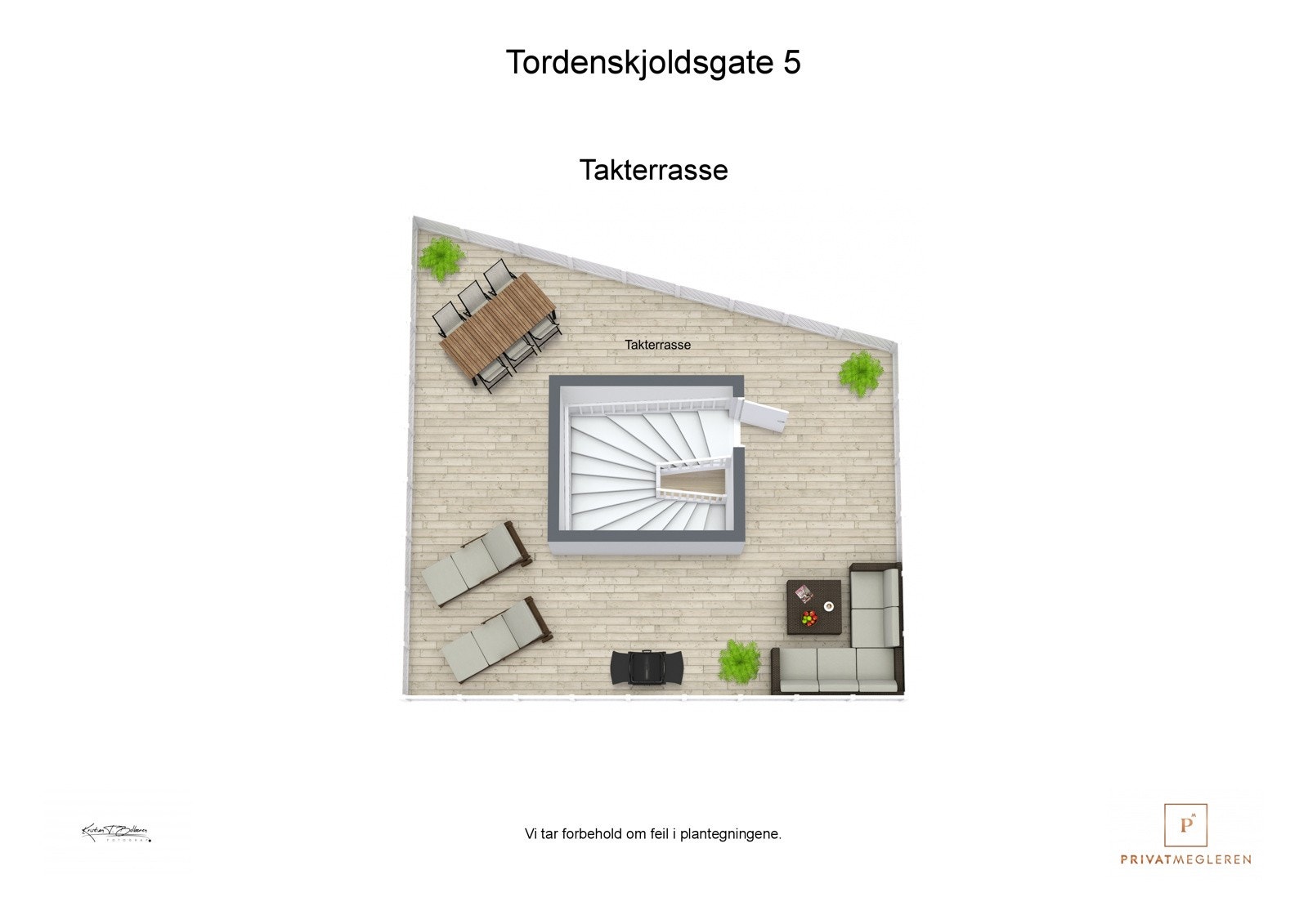 Plantegning takterrasse Galleribilde