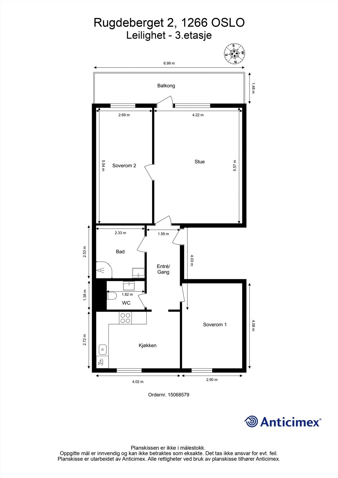 Plantegning 3. etasje Galleribilde