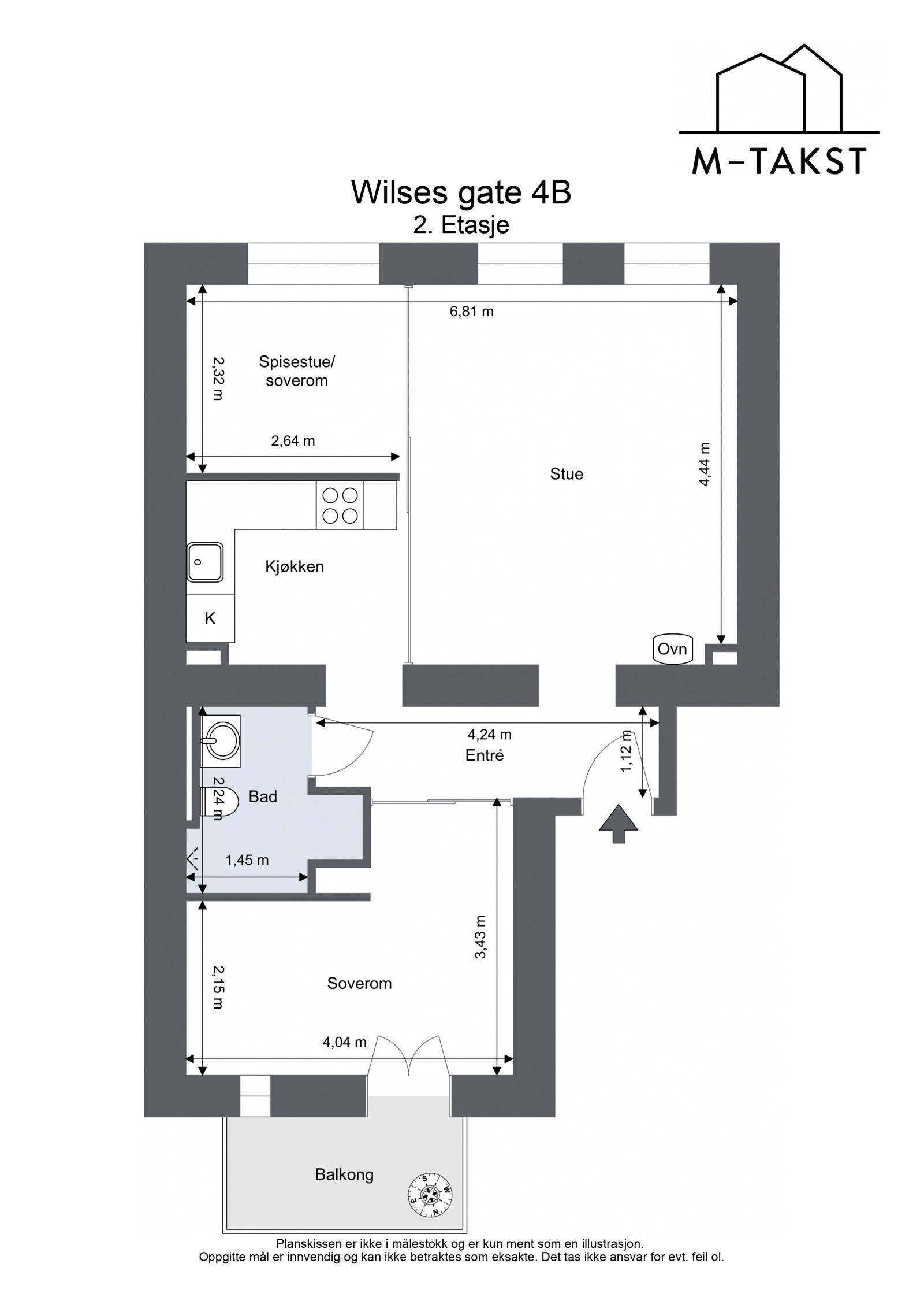 Plantegning Wilses gate 4B Galleribilde