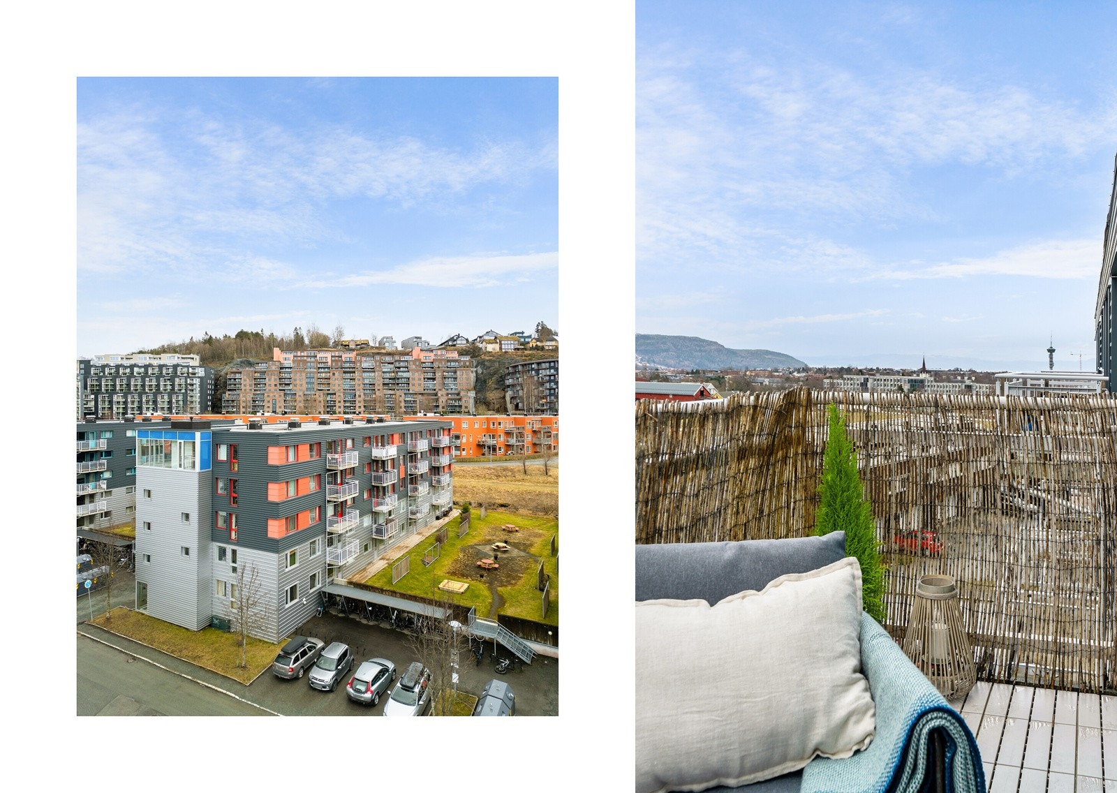 Leiligheten er en del av Borettslaget Nedre Bergheim som ligger ved foten av Estenstadmarka og like i nærheten av NTNU Dragvoll. Galleribilde