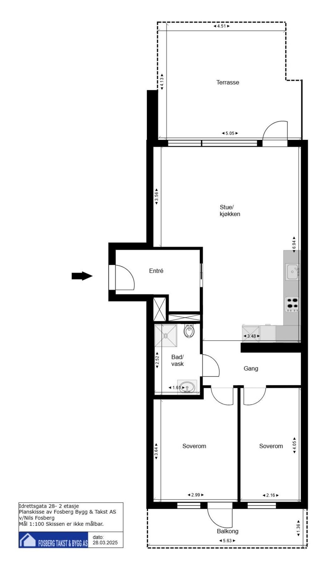 Plantegning. I tillegg medfølger en kjellerbod på 5,2 m2. Galleribilde