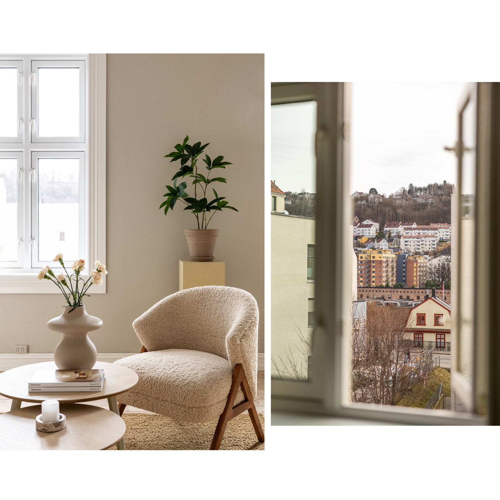 Hyggelig utsyn fra stue, høytliggende og usjenert beliggenhet. Galleribilde