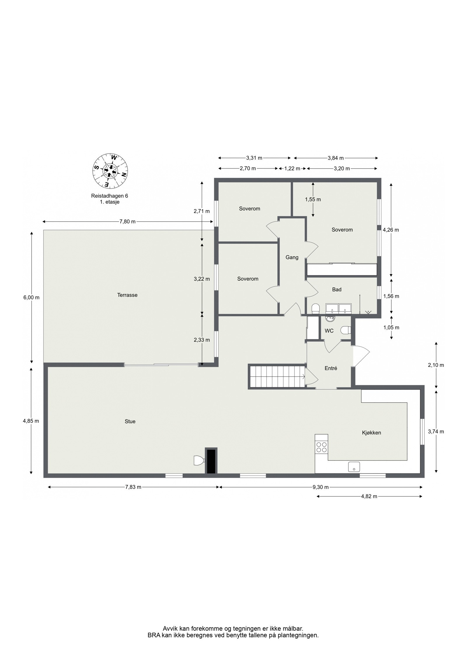 Plantegning 1. etg Galleribilde